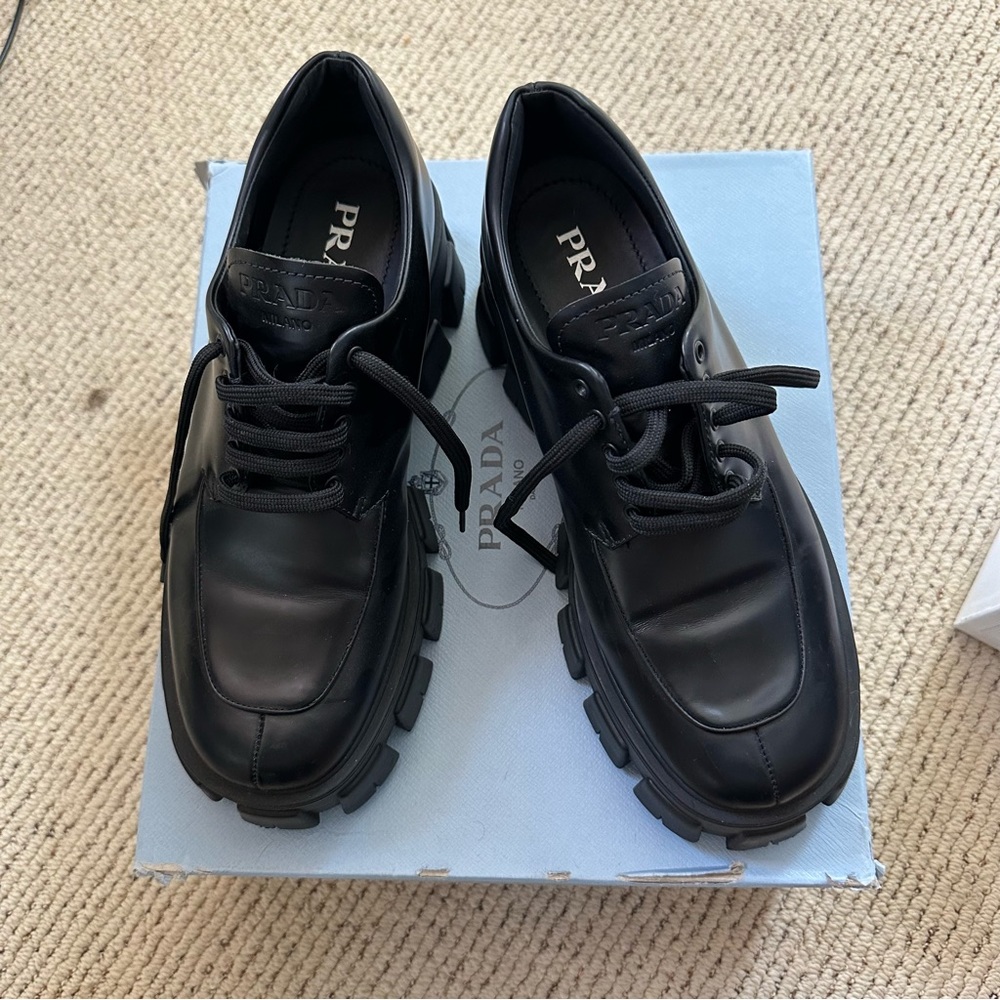 SOLD Elsewhere Prada NWOT 55mm Spazzolato Lug Loafer size 40.5.